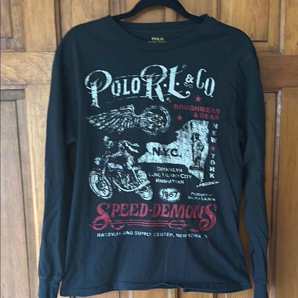 Black Graphic Boys Polo Ralph Lauren Shirt